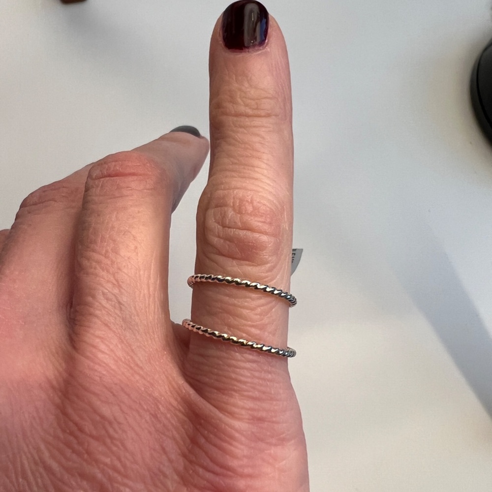 Mikel Grant Braided Silver Bands - Blue Ruby